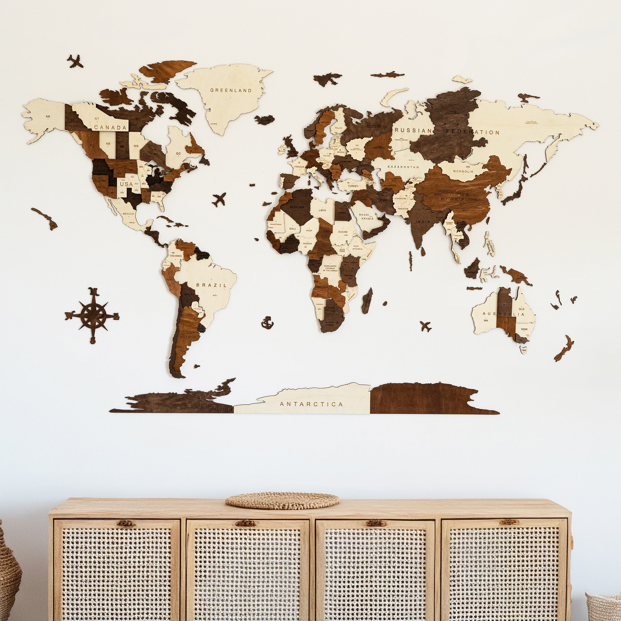 3D World Map - Multicolour