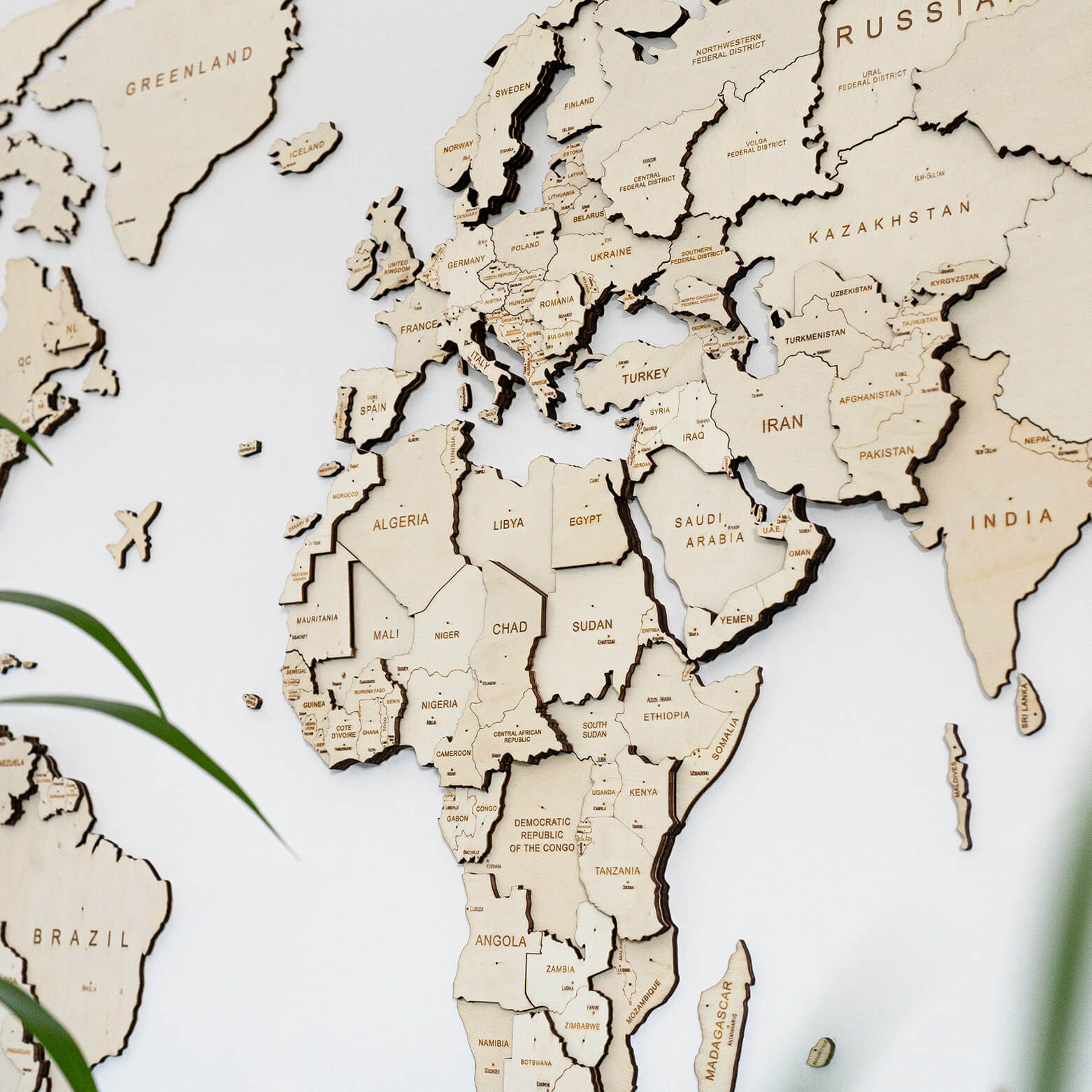 3D World Map - Natural