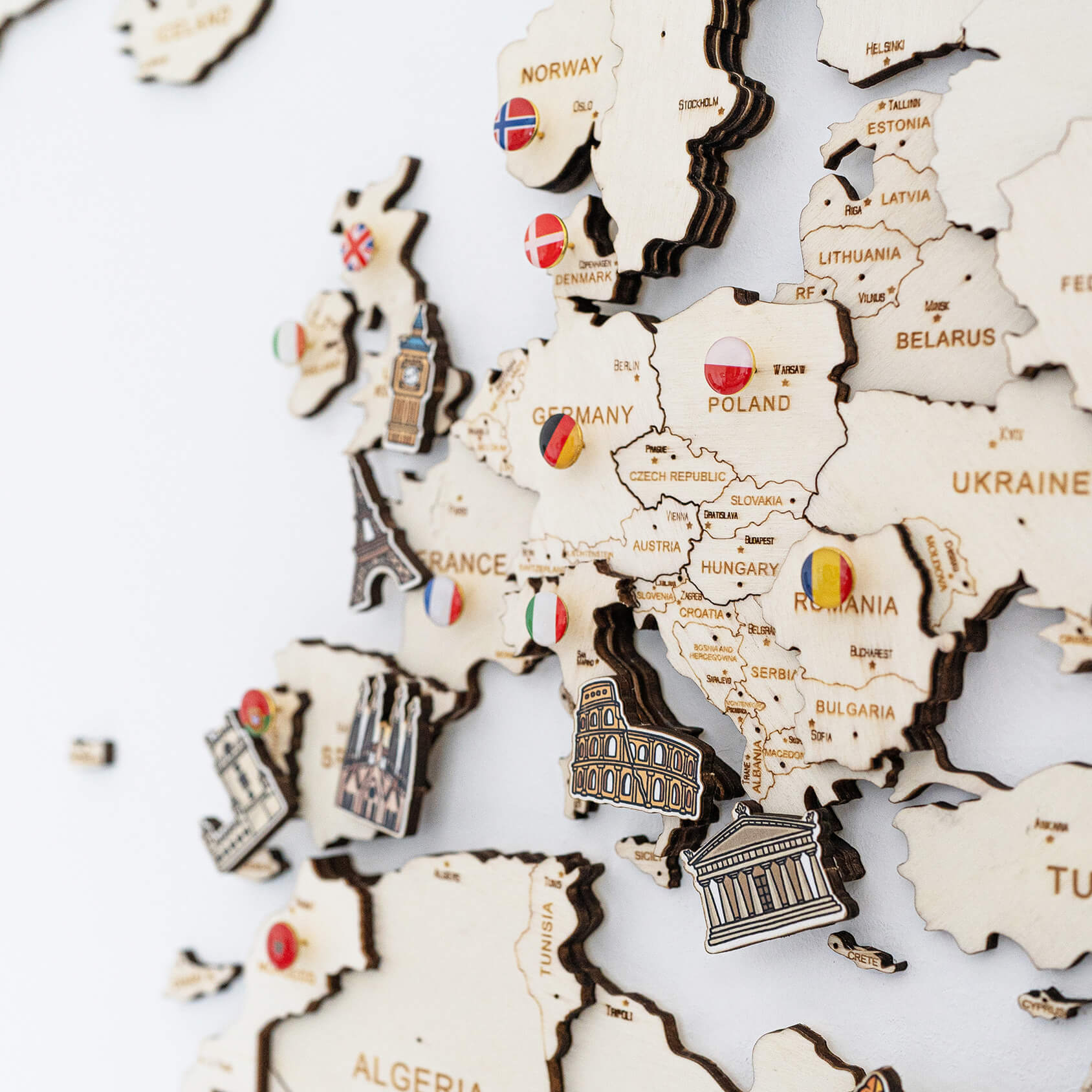 3D World Map - Natural