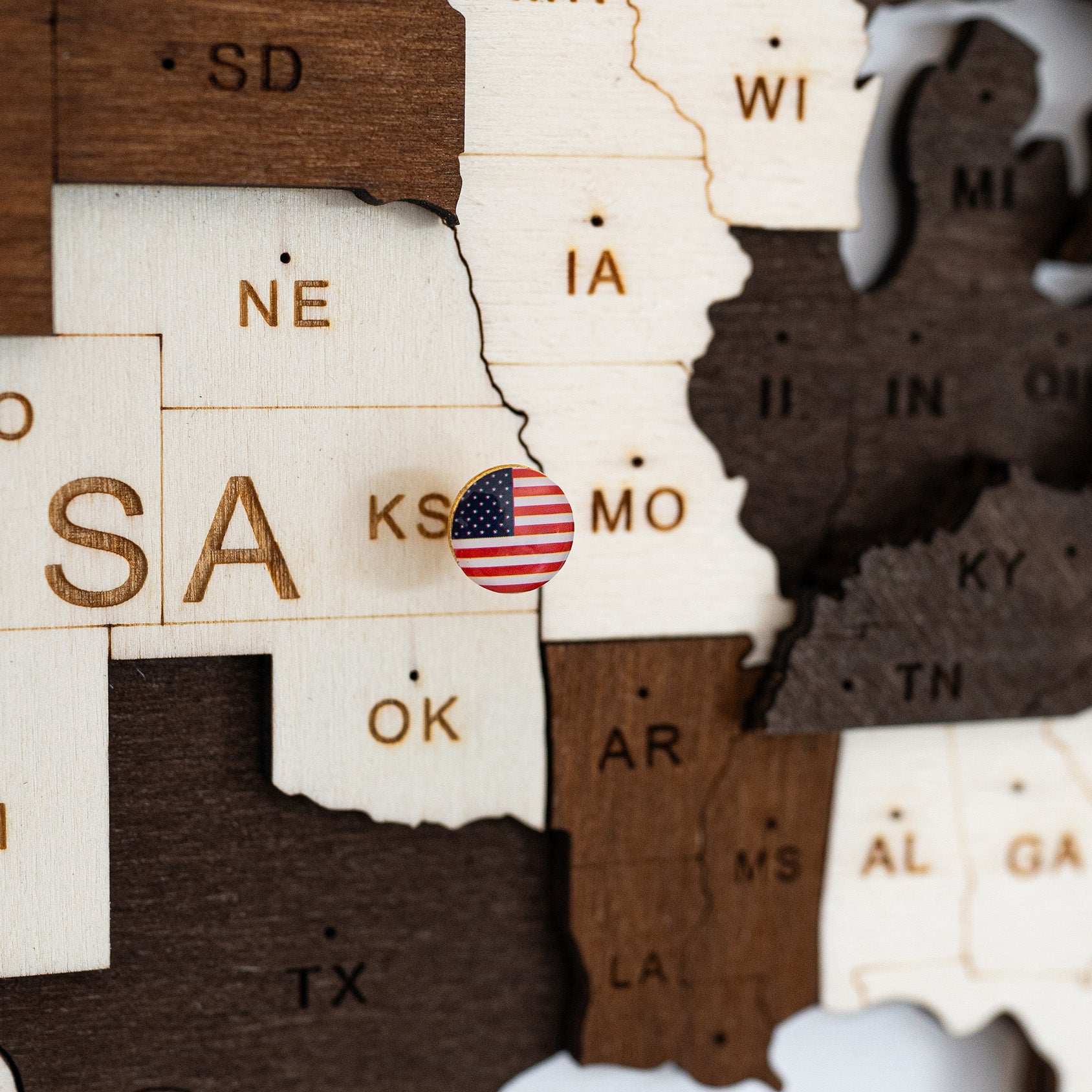 3D World Map - Multicolour