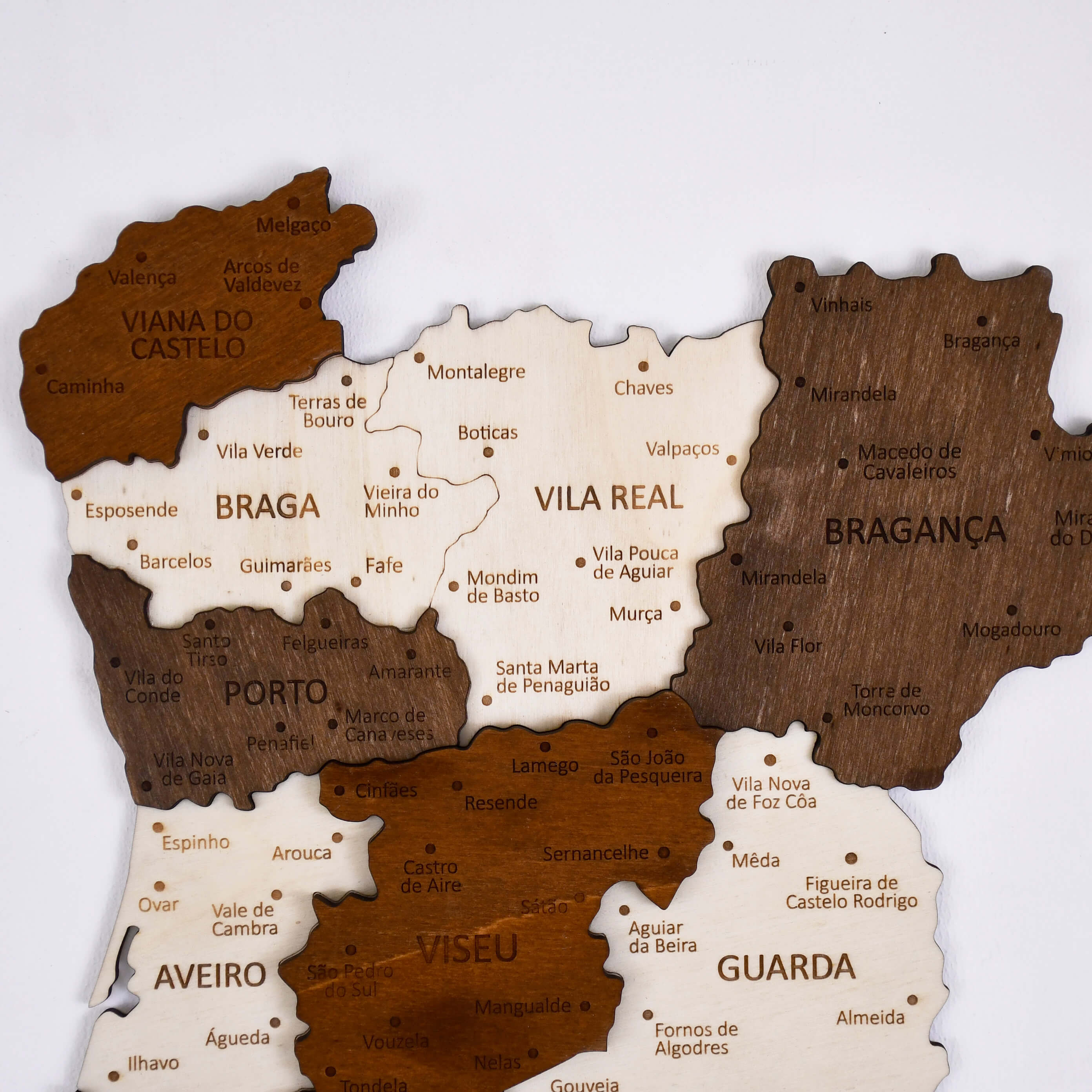 Portugal Wooden Map