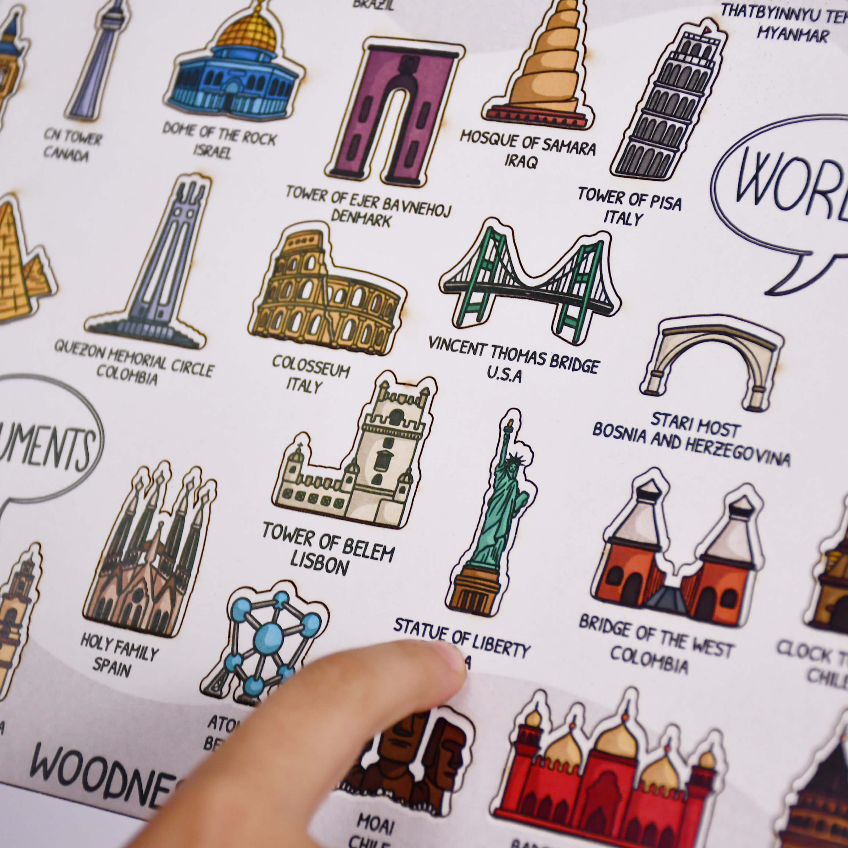 Wooden Sightseeings Pins