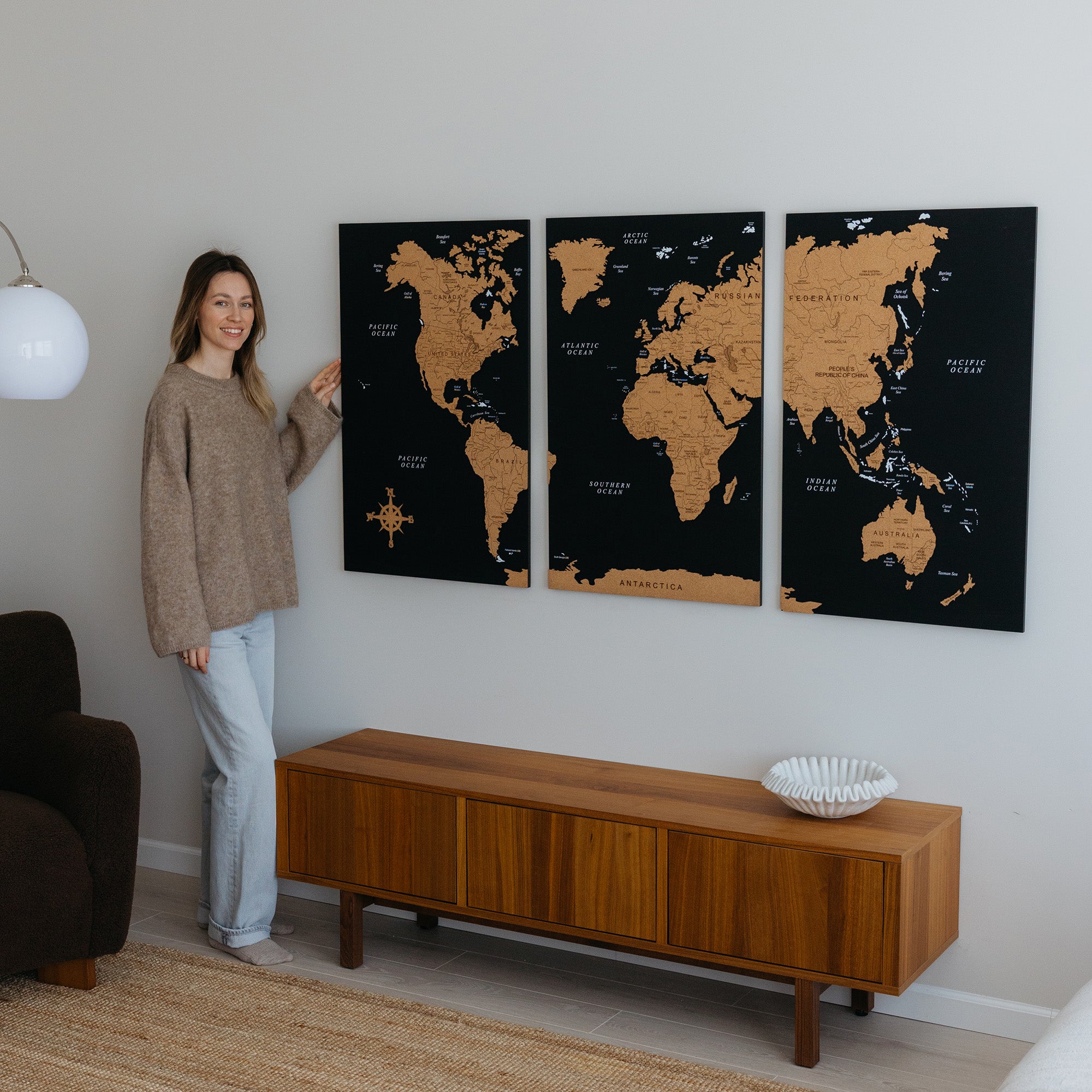 Mapa Mundo Tríptico