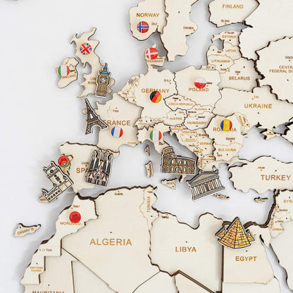 3D World Map - Natural