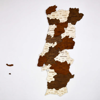 Portugal Wooden Map