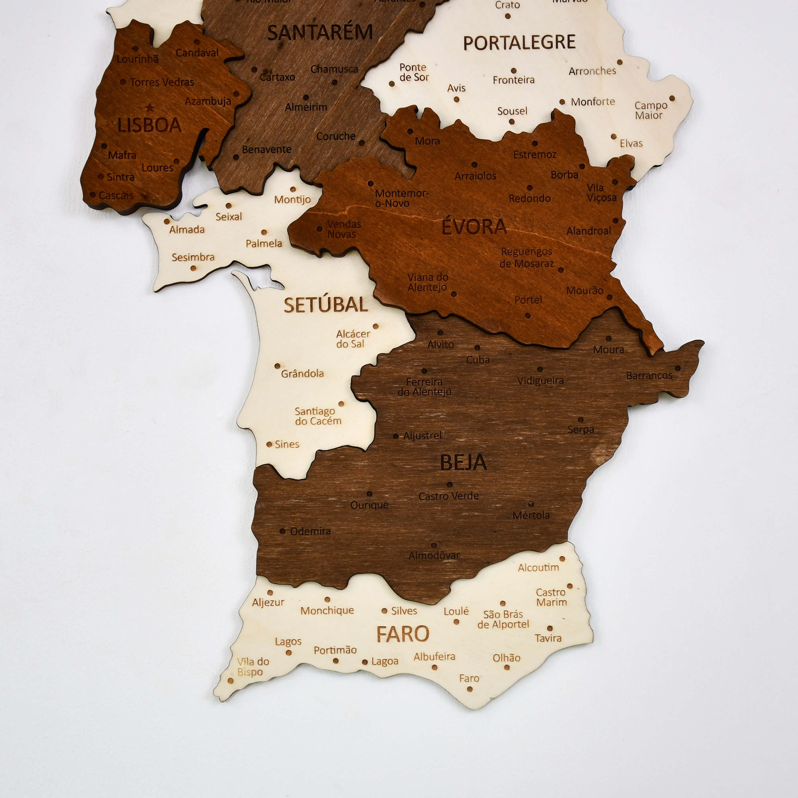 Portugal Wooden Map