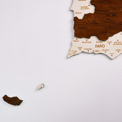 Portugal Wooden Map