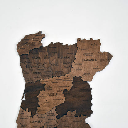 Portugal Wooden Map