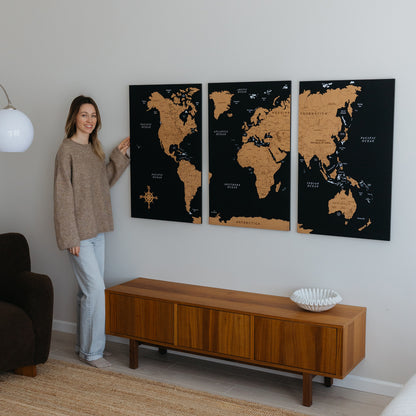 Triptych World Map