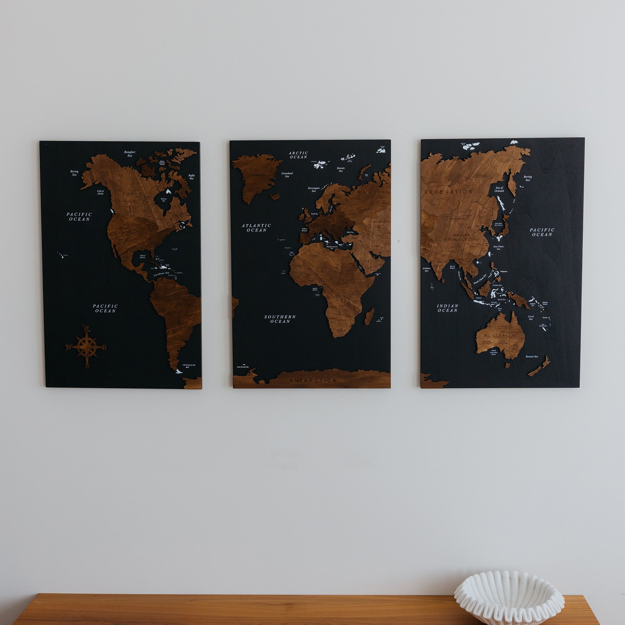 Triptych World Map