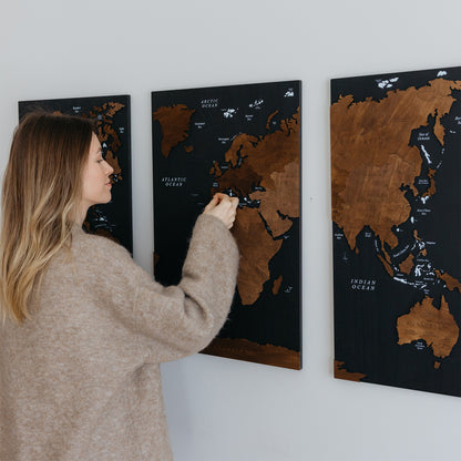 Triptych World Map