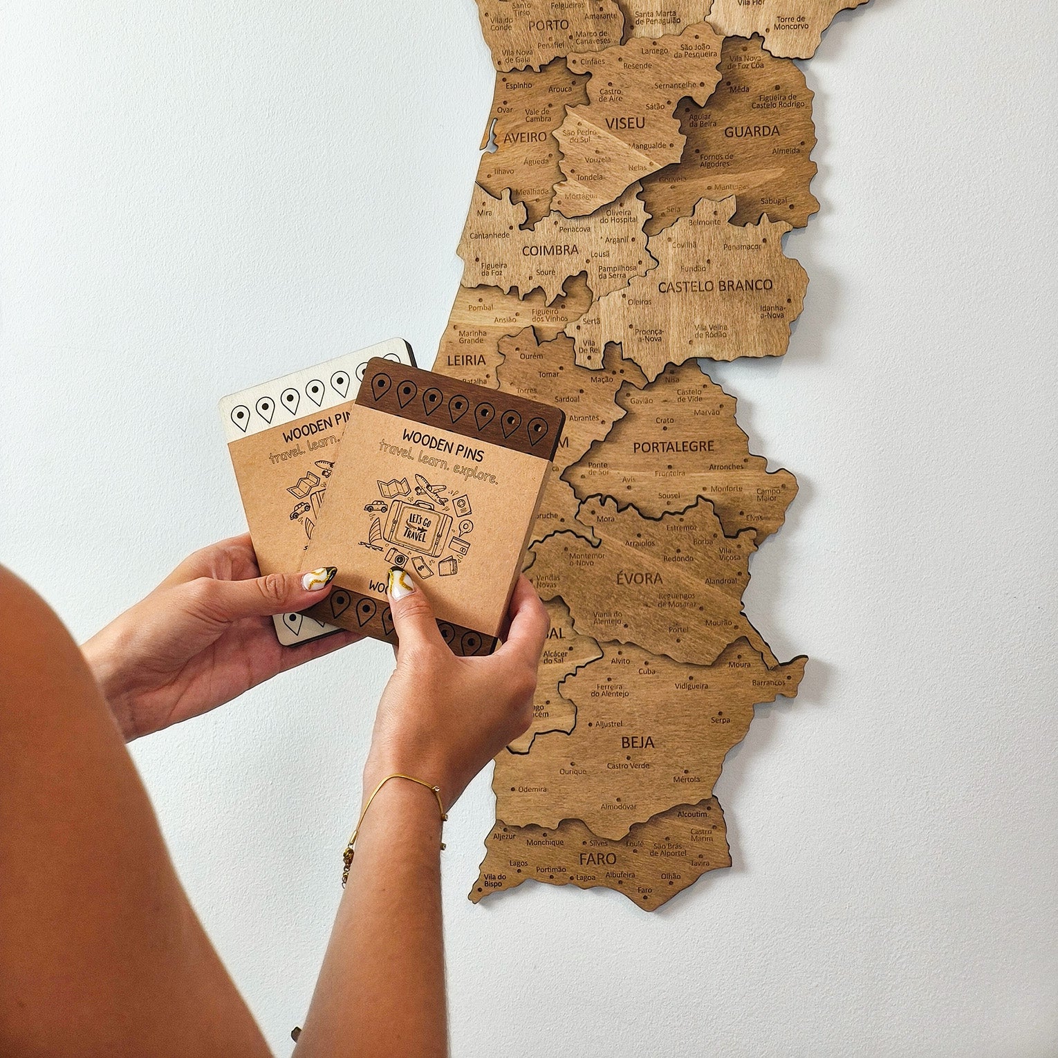 Wooden Travel Pins — 150 pcs