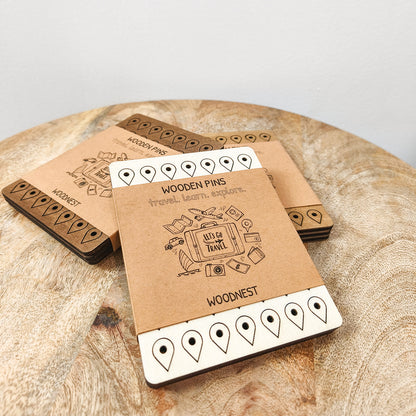 Wooden Travel Pins — 150 pcs